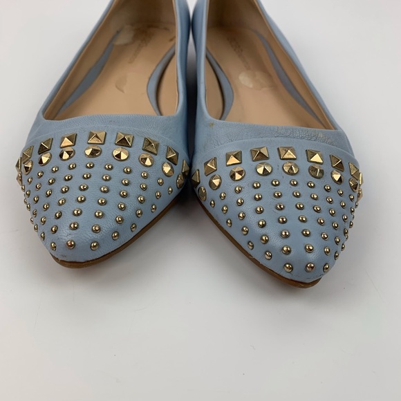 BCBG Generation Blue Leather Studded Flats Sz 6.5 - Picture 2 of 8